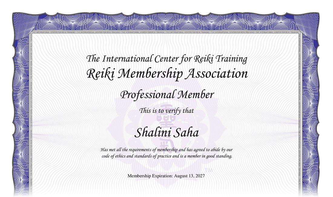 RMA Professional Member certificate for Shalini Saha — name and official seal