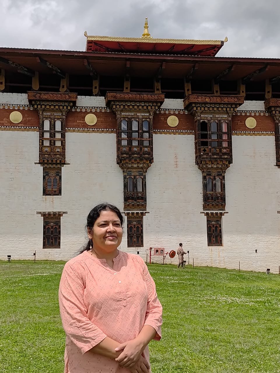 Shalini Saha at the Punakha Dzong, Bhutan